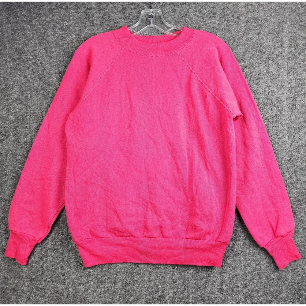 Pannill Sweatshirt Unisex Medium Pink Vintage Made in USA Raglan Crew Neck